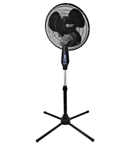 Comfort Zone 16" Oscillating Stand Fan with Remote Black, Like New, Retail - $29.99 - Lot 61