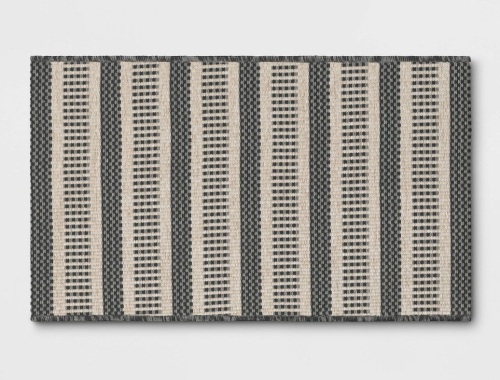 2'6" × 4'2" Powerloom Woven Stripe Outdoor Door Mat Sage/Charcoal Gray - Threshold' designed with Studio McGee, Like New, Retail - $25 - Lot 69