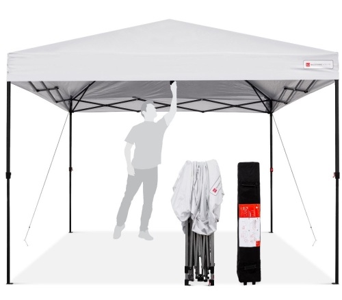 Best Choice Products 10x10ft Easy Setup Pop Up CanopyInstant Portable Tent w/ 1-Button Push, Wheeled Carry Case -White, Like, New, Retail - $139.99 - Lot 89