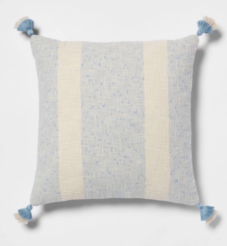 Euro Slub Texture Stripe with Tassels Decorative Throw Pillow •Threshold, Like New, Retail - $30 - Lot 96