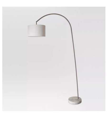 Avenal Shaded Arc with Marble Base Floor Lamp Nickel Finish 81". Project 62, Like New, Retail - $92 - Lot 100