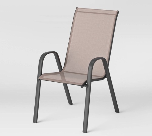 Sling Stacking Patio Chair - Tan - Room Essentials, LOT of 2, Like New, Retail - $30 - Lot 107