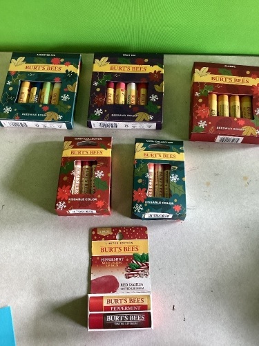 Burts Bee, Lip Balm, Various Flavors, LOT of 6, New - Lot 111