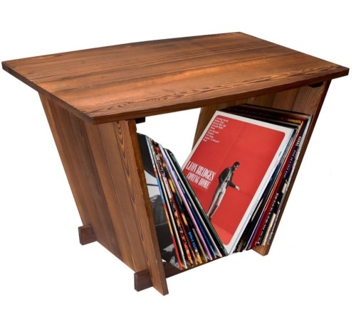 Vinyl Record Storage Turntable Stand, graffitimaster Premium Wood Vinyl Record Table with Record Storage for Living Room Bedroom Office, Dark BrownMaple.Like New, Retail - $85.79 - Lot 129