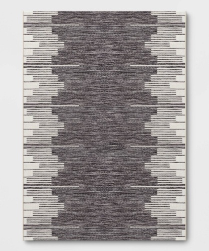 5'x 7' Outdoor Rug Graphic Steps Black - Project 62, Like New, Retail - $70 - Lot 130