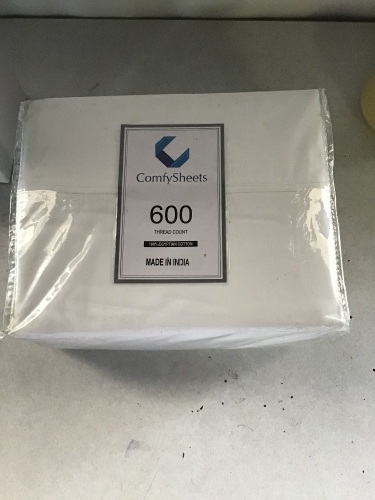 Pure Egyptian California King Sheet Sets (Cal King, 600Thread Count) Silver Bedding Sheets and Pillowcases (4 Piece)- King Size Bed Sheets - Sateen Weave Sheets - 18" Cal KingDeep Pocket Sheets, New, Retail - $59.99 - Lot 161