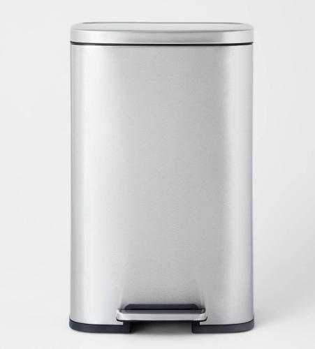 45L Rectangular Step Trash Can Silver - Brightroom , Like New, Retail - $55 - Lot 173