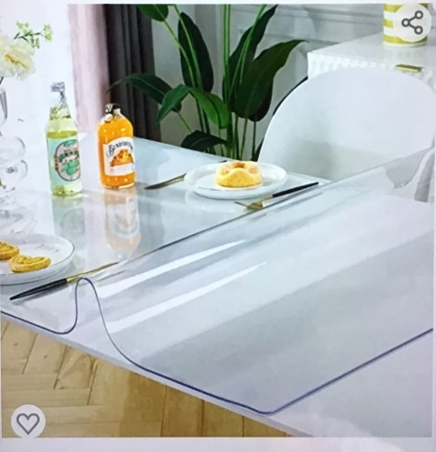 OstepDecor Clear Table Protector, 39x 23.6 Inch Plastic TableCover, 1.5mm Thick Desk Cover Clear Table Pad TableclothProtector, Clear Desk Pad Mat for Coffee Table, Writing Desk, Like New, Retail - $26.99 - Lot 181