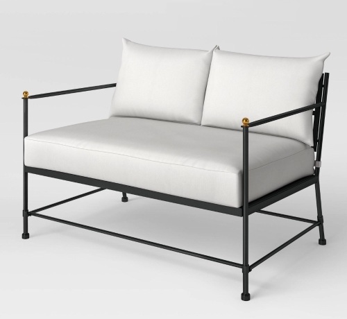 Midway Metal Patio Loveseat - Black - Threshold™ designed with Studio McGee, Like New, Retail - $400 - Lot 185