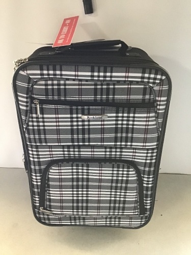 Rockland , Black White Suitcase, New, Retail - $50 - Lot 201