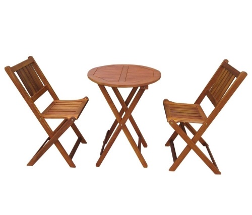 3pc Wood Patio Bistro Set - Brown - Merry Products, Like New, Retail - $133.99 - Lot 202