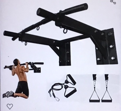 Sfeexun Wall Mounted Pull Up Bar, Multi Chin Up Bar WallMount Outdoor Pullup Dip Station for Home Gym StrengthTraining (Max Load 1100kg), Like New, Retail - $87.99 - Lot 226