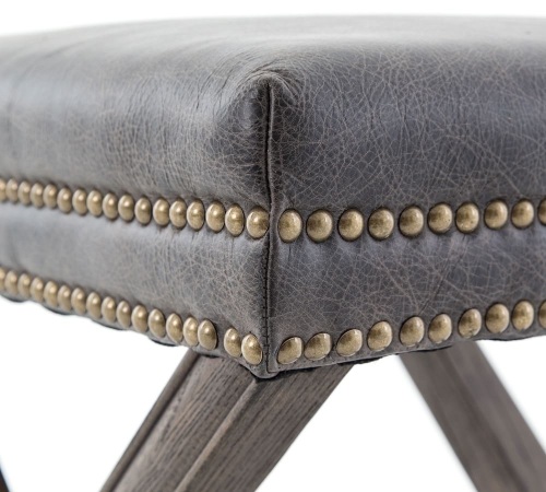 Aldrich Leather Stool, Durango Smoke, Like New, Retail - $449 - Lot 245