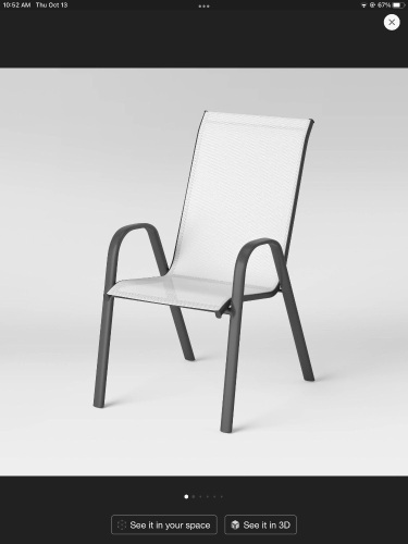 Sling Stacking Patio Chair, LOT of 2 - White - Room Essentials, Like New, Retail - $24 - Lot 248