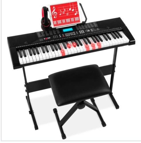 61-Key Beginners Electronic Keyboard Piano Set For Teenagers & Adults, Like New , Retail - $129.99 - Lot 254