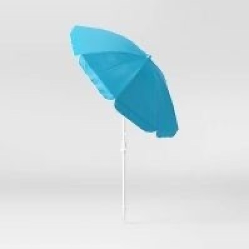 6' Beach Sand Umbrella - Blue - Sun Squad, Like New, Retail - $25 - Lot 278