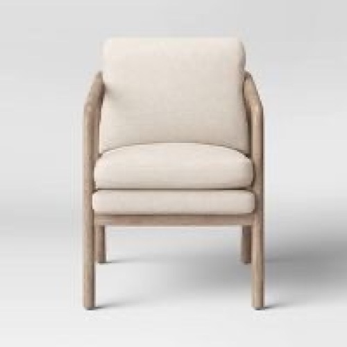Tufeld Wood Armchair Beige - Project 62, Like New, Retail - $200 - Lot 295
