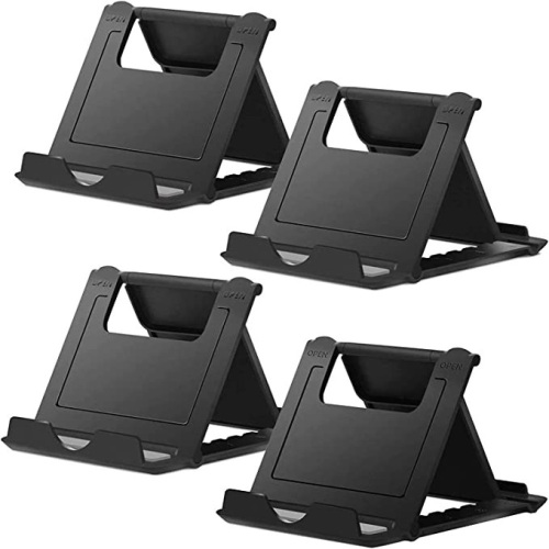 Cell Phone Stand 4 Pack, Tablet Stand Multi-Angle, Universal Phone Stand forDesk,Compatible Phone 13 12 Pro Plus All Android Smartphones, (Black), New, Retail - $7.99 - Lot 303