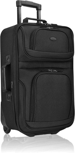 U.S. Traveler Rio Rugged Fabric Expandable Carry-on LuggageSet, Black, 2 Wheel, Like New, Retail - $49.57 - Lot 317