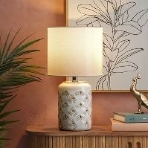 Diamond Cutout Table Lamp with Lit Base - Opalhouse, Like New, Retail - $40 - Lot 319