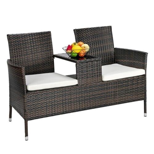 Patio Loveseat with Cushions - Lot 108