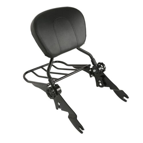 Detachable Backrest Sissy Bar with Luggage Rack for 2009-2022 Harley Touring Road King - Lot 599