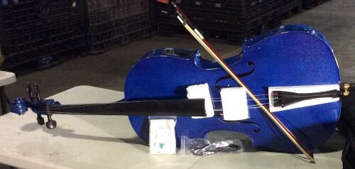 Blue Cello with Case - Lot 64