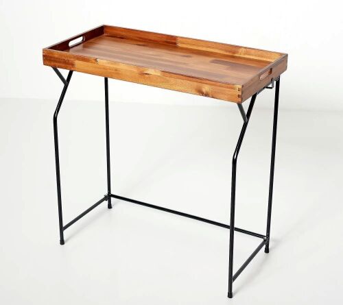 Collapsible Acacia Wood Table with Removable Top - Lot 99