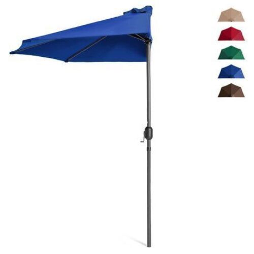 Lot of (3) Half Patio Umbrella w/ 5 Ribs, Crank - 9ft  - Lot 925