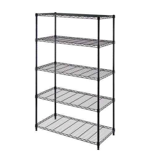Black 5-Tier Metal Wire Shelving - Lot 698