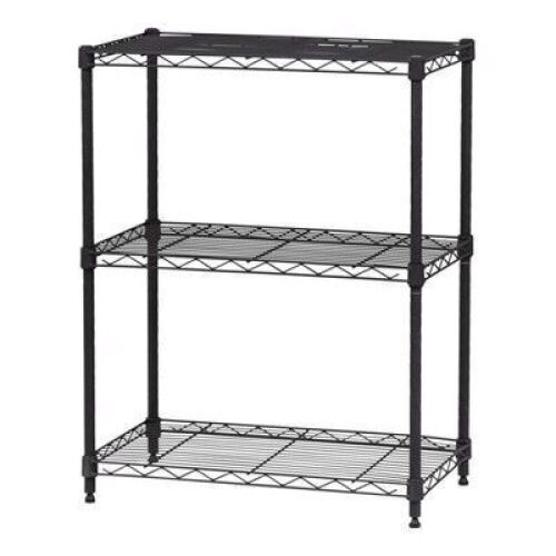 3-Tier Wire Shelf Rack - Black - Lot 346