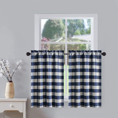 30"x36" Buffalo Check Design Kitchen Window Curtain Panel - Lot 307
