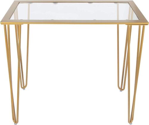29" Gold Metal and Glass Top Desk - Lot 22