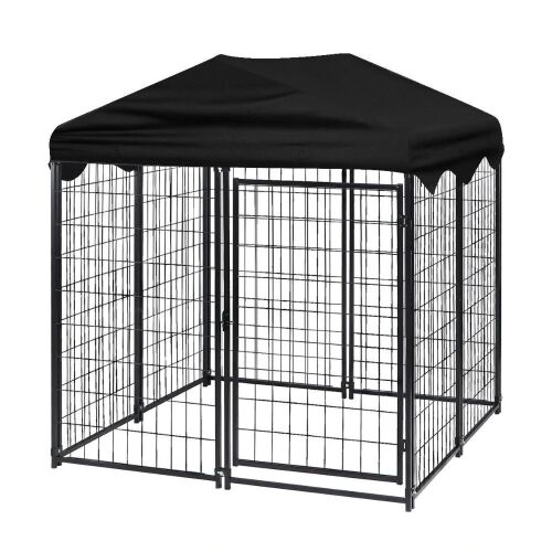 4' Dog Kennel with Roof - Black - Lot 10