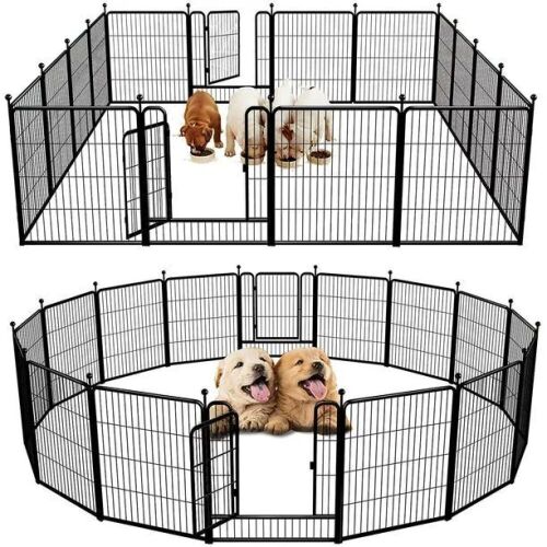 32" 16-Panel Dog Playpen - Black - Lot 20