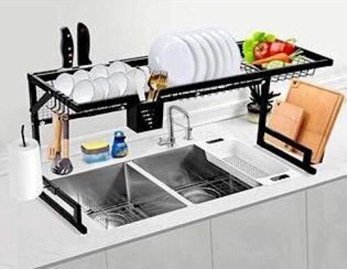 Over-the-Sink Dish Drying Rack - Black - Lot 554