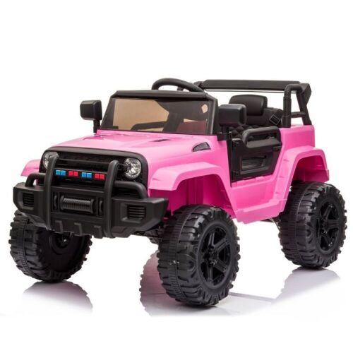 12V Battery Electric Kids Ride On Car with Remote Control, LED Lights and Realistic Horns, Pink  - Lot 179