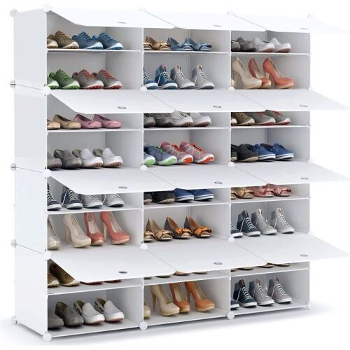 12 Cubes Stackable Shoe Storage Cabinet Boxes  - Lot 156