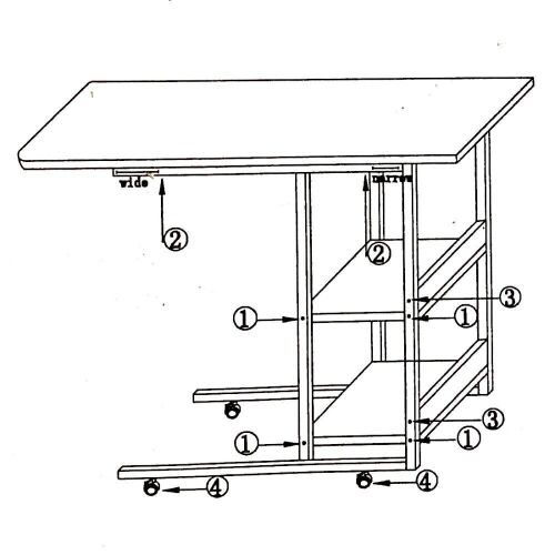 Rolling Table with Shelves - Lot 465