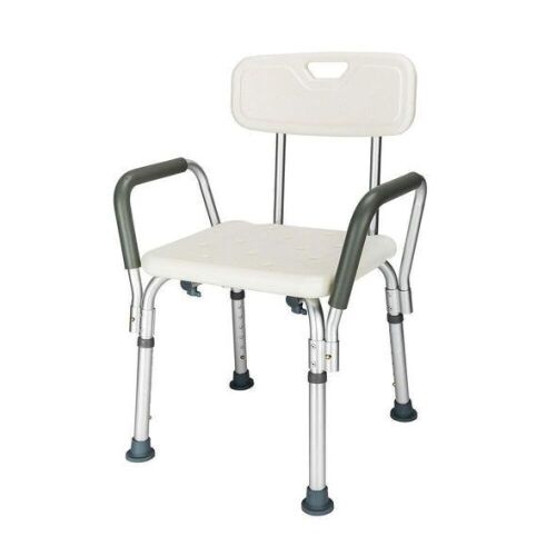 OMECAL 450lbs Shower Bath Chair with Safety Steel Frame, Durable Back and Arms - Lot 611