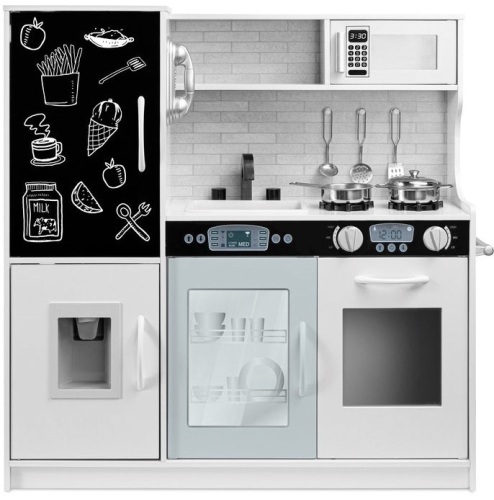 Pretend Play Kitchen Wooden Toy Set for Kids with 11 Accessories, White, Appears New - Lot 117