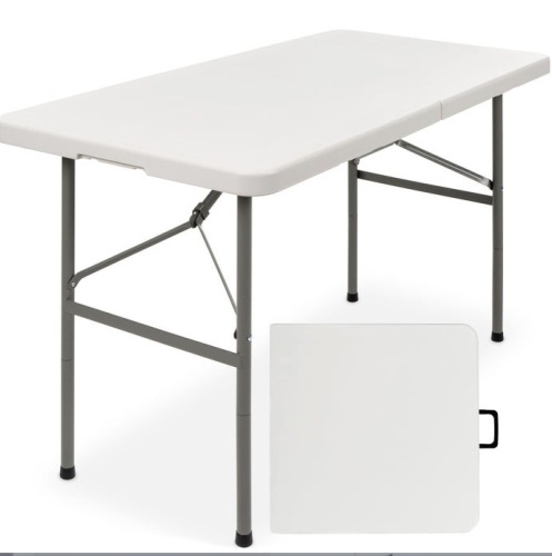 4ft Portable Folding Plastic Dining Table w/ Handle, Lock, Appears New - Lot 122