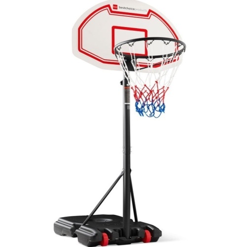 Kids Height-Adjustable Basketball Hoop, Portable Backboard System w/ Wheels, White Backboard, May Be Missing Hardware, Appears New - Lot 152