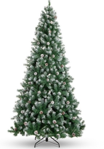 Pre-Decorated Christmas Tree w/ Pine Cones, Flocked Branch Tips, 6ft, Appears New - Lot 189