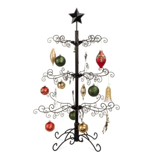 Wrought Iron Christmas Tree Ornament Display w/ Easy Assembly, Stand - 3ft, Black, E-Commerce Return/Appears New - Lot 199