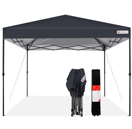 One-Person Setup Instant Pop Up Canopy w/ Wheeled Bag - 10x10ft, Gray, Appears New - Lot 210