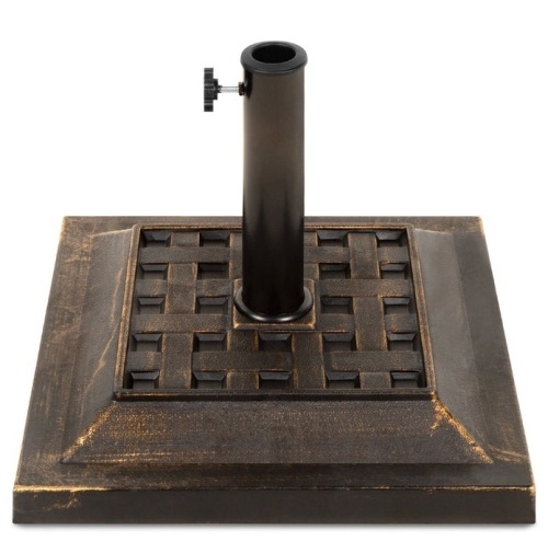 26lb Steel Square Patio Umbrella Base Stand, Basketweave Pattern, Appears New - Lot 214