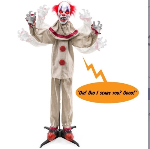 Scary Harry the Motion Activated Animatronic Killer Clown Halloween Prop, Untested, Appears New - Lot 251