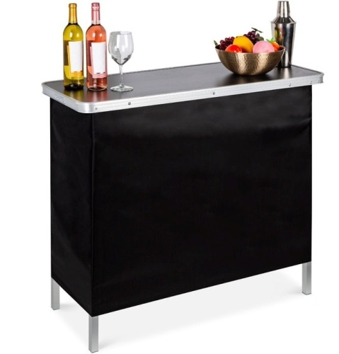 Portable Pop-Up Bar Table w/ Carrying Case, Removable Skirt, Appears New - Lot 256