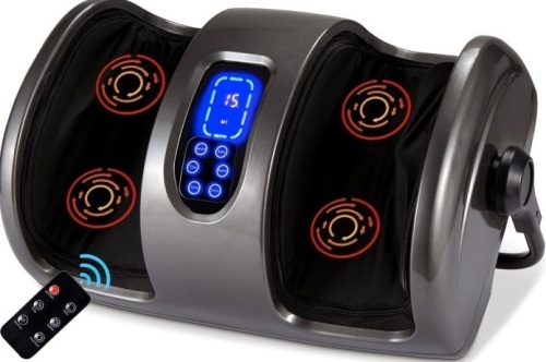 Reflexology Shiatsu Foot Massager w/ High-Intensity Rollers, Remote Control, Gray, Powers On, E-Commerce Return - Lot 260